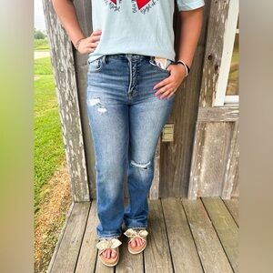 Risen Jeans High Rise Ankle Straight Jeans